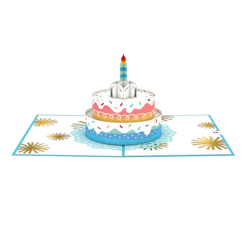 Lovepop Rainbow Birthday Cake Pop-Up Card for Her and Him - 3D Greeting Cards for Boys, Girls, Men, Women - 5" x 7" Card - Blank Notecard & Envelope Included - Image 4